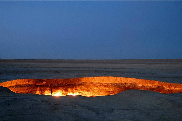 burning crater